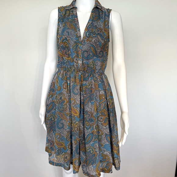 H&M Casbah Print Chiffon Dress - Fun and Elegant/ Size 6 - Picture 4 of 12